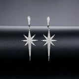 Sparkling Star CZ Big Hoop Earrings for Women Hiphop Punk Style