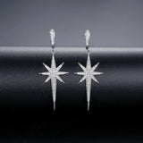 Sparkling Star CZ Big Hoop Earrings for Women Hiphop Punk Style