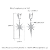Sparkling Star CZ Big Hoop Earrings for Women Hiphop Punk Style