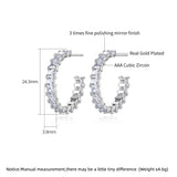 Bohemian Square CZ Hoop Earrings - Bridal Accessory