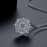 Snowflake CZ Paved Necklace for Women Girl Party Jewelry
