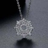Snowflake CZ Paved Necklace for Women Girl Party Jewelry