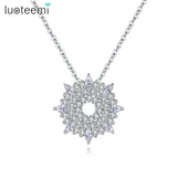 Snowflake CZ Paved Necklace for Women Girl Party Jewelry
