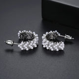 CZ Pearls Earrings High CZ Stone Hoops Graceful Exaggerated Jewelry