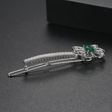 Vintage Butterfly Chrysoprase Jade Hairpins Green Stone Hair Clips