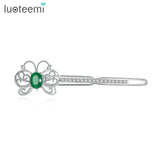 Vintage Butterfly Chrysoprase Jade Hairpins Green Stone Hair Clips