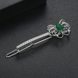 Vintage Butterfly Chrysoprase Jade Hairpins Green Stone Hair Clips