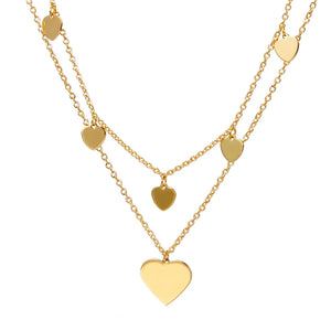 LUOYIYANG Double Peach Heart Necklace Women's Accessories