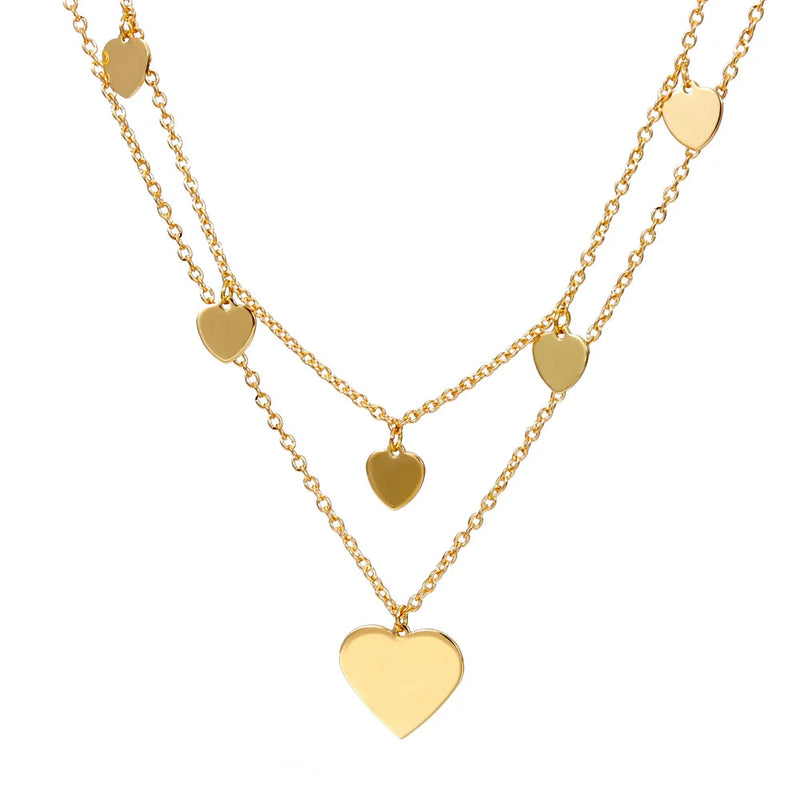 LUOYIYANG Double Peach Heart Necklace Women's Accessories