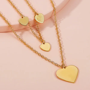 LUOYIYANG Double Peach Heart Necklace Women's Accessories