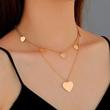 LUOYIYANG Double Peach Heart Necklace Women's Accessories