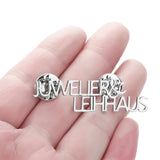 LUTAKU Stainless Steel Name Brooch Font Nameplate Women Lapel Pin