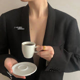 LUTAKU Stainless Steel Name Brooch Font Nameplate Women Lapel Pin