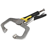 LUWEI 11 Inch C Clamp Weld Clip Tenon Locator Vise Lock Jaw Swivel Pad