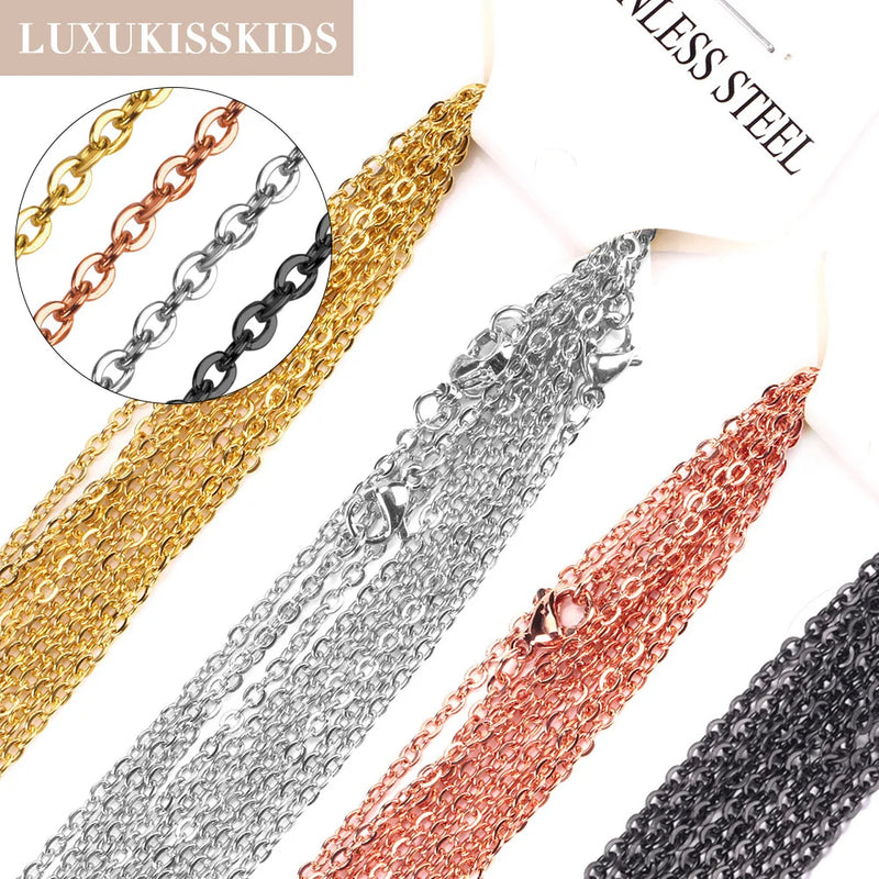 10pcs/lot 1/2mm Rose Stainless Steel Chains For Women DIY Jewelry
