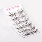 12 Pairs Small Hoop Earring Set For Women