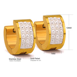 12pcs Gold Clay Top Stainless Steel Hoop Earring Set For Women
