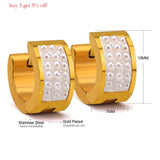 12pcs Gold Clay Top Stainless Steel Hoop Earring Set For Women