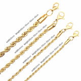 Stainless Steel Rope Twist Chain Choker Necklace Golden Jewelry
