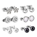Stainless Steel 6Pairs Christmas Stud Earring Sets For Women