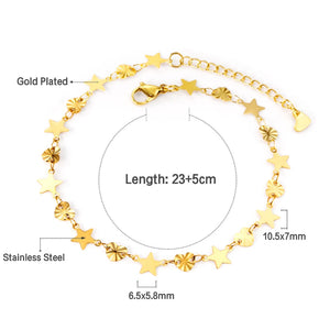 316L Star Shape Anklet Bracelet For Women Leg Chain bijoux femme