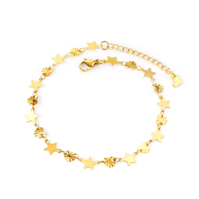 316L Star Shape Anklet Bracelet For Women Leg Chain bijoux femme