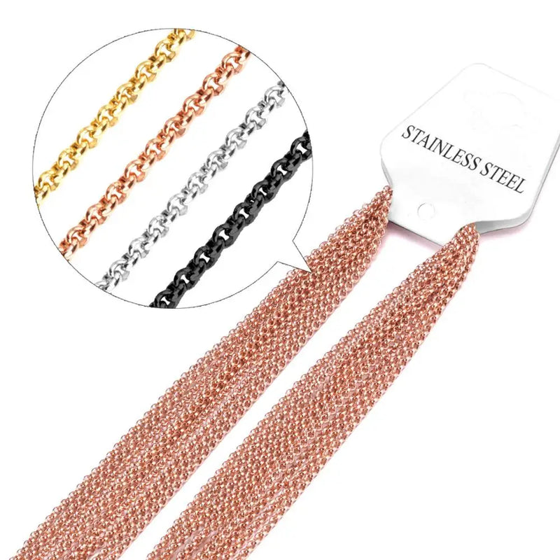 2mm Stainless Steel Chain Necklace Round Link Chain Jewelry