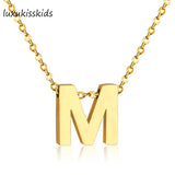A-Z 26 Letters Necklace Stainless Steel 18K Plated Initial Alphabet Chok
