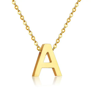 A-Z 26 Letters Necklace Stainless Steel 18K Plated Initial Alphabet Chok