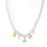 Pearl Pendant Necklace Fairy Letter Chain Necklace With Charm