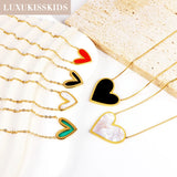 Red Heart Necklaces Butterfly Shell Charms Couple Choker