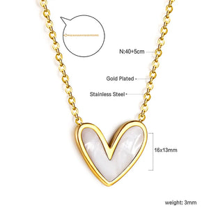 Red Heart Necklaces Butterfly Shell Charms Couple Choker