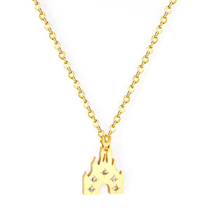 Castle Pendant Necklace for Halloween Fairy Princess Girls