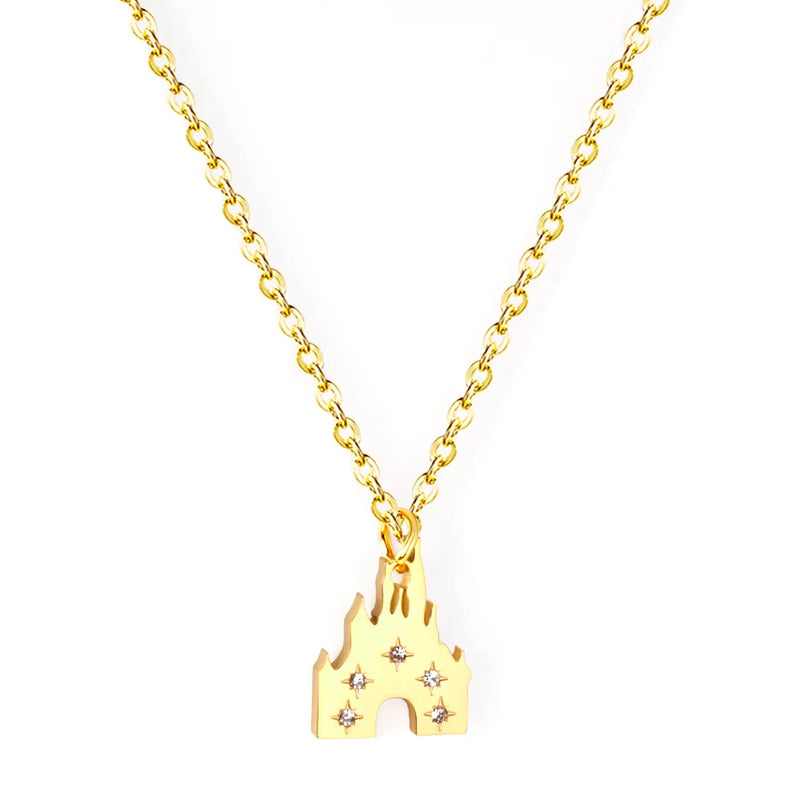 Castle Pendant Necklace for Halloween Fairy Princess Girls