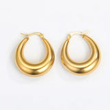 Chunky Gold/Silver Hoop Earrings For Woman Big Round Stainless Steel Vintage