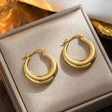 Chunky Gold/Silver Hoop Earrings For Woman Big Round Stainless Steel Vintage