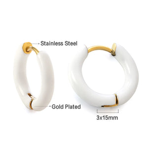 Colorful Acrylic Hoops Earrings No Fade 5pcs