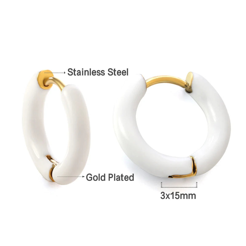 Colorful Acrylic Hoops Earrings No Fade 5pcs