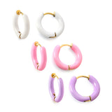Colorful Acrylic Hoops Earrings No Fade 5pcs