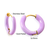 Colorful Acrylic Hoops Earrings No Fade 5pcs