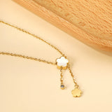 Pink Flower Pendant Necklace 5 Petal Choker Romantic Collier