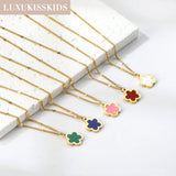 Pink Flower Pendant Necklace 5 Petal Choker Romantic Collier