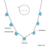 Dragonfly Necklace Acrylic Butterflies Charms Clavicle Chain Jewelry