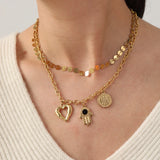 Y2K Chunky Necklace Double Link Chains Choker