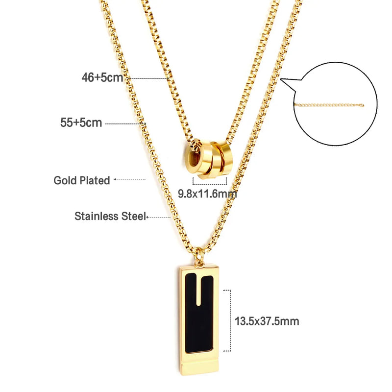 Y2K Chunky Necklace Double Link Chains Choker