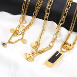 Y2K Chunky Necklace Double Link Chains Choker