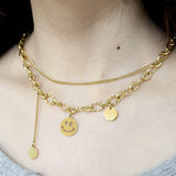 Y2K Chunky Necklace Double Link Chains Choker