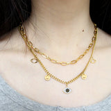 Y2K Chunky Necklace Double Link Chains Choker