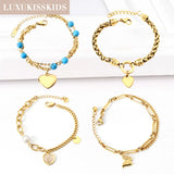 Heart Eyes Charms Steel Wrist Bracelet Jewelry