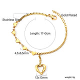 Heart Eyes Charms Steel Wrist Bracelet Jewelry